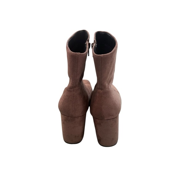 Lulus Ankle Boots Booties Sz 8 Suede Brown Tan Block Heel. - Picture 5 of 8